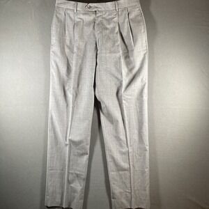 Mens Jos‎ A Bank 100% Wool Dress Pants Gray Size 35 Regular Formal